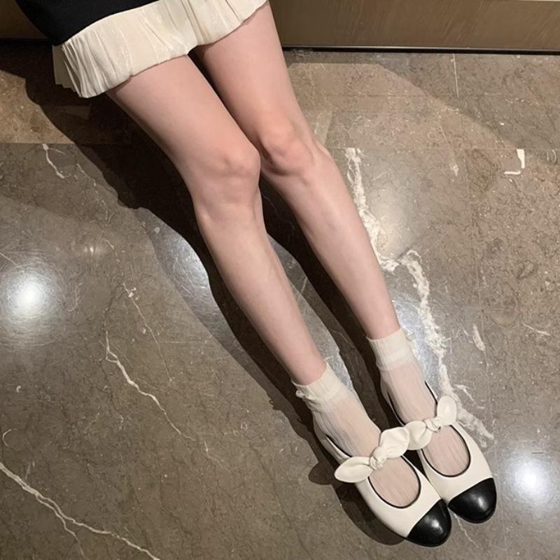 Spring new cowhide version princess single shoes~ round head bow flat ballet single shoes female horse