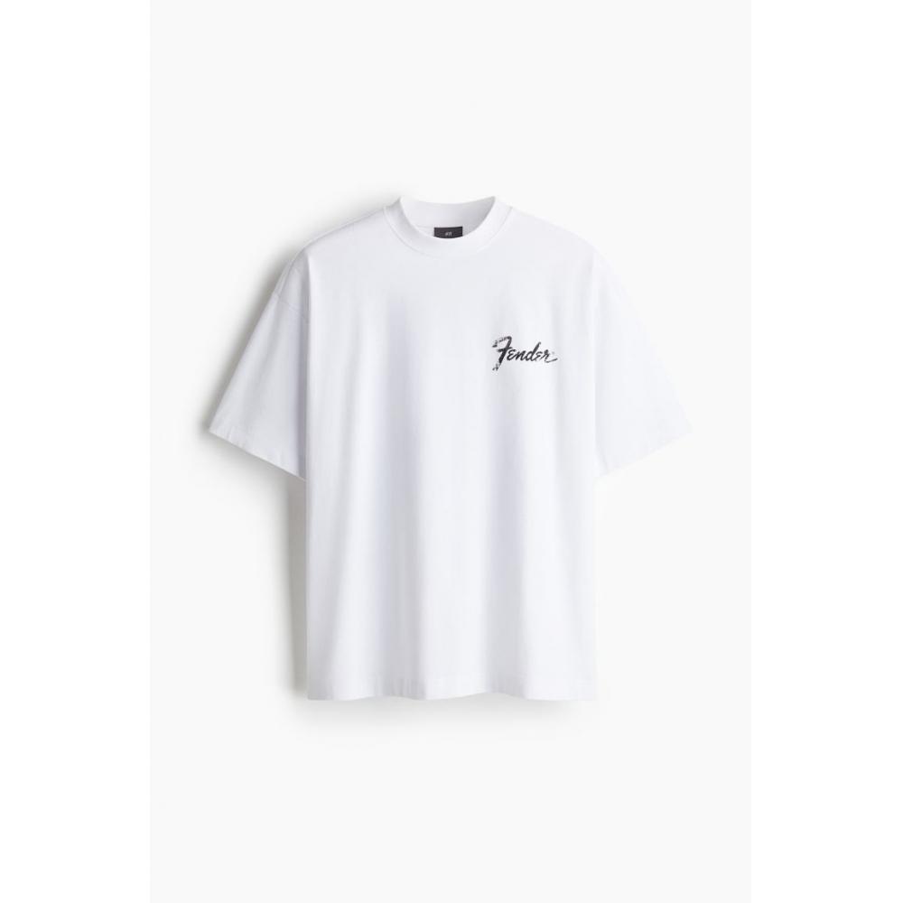 H M Oversized FiT T sHirT wHiTe Fender