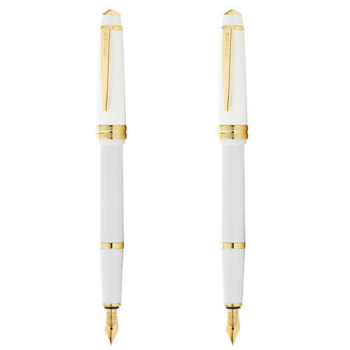 Cross Cross Bailey Light Gloss Fountain Pen (White/Gold)