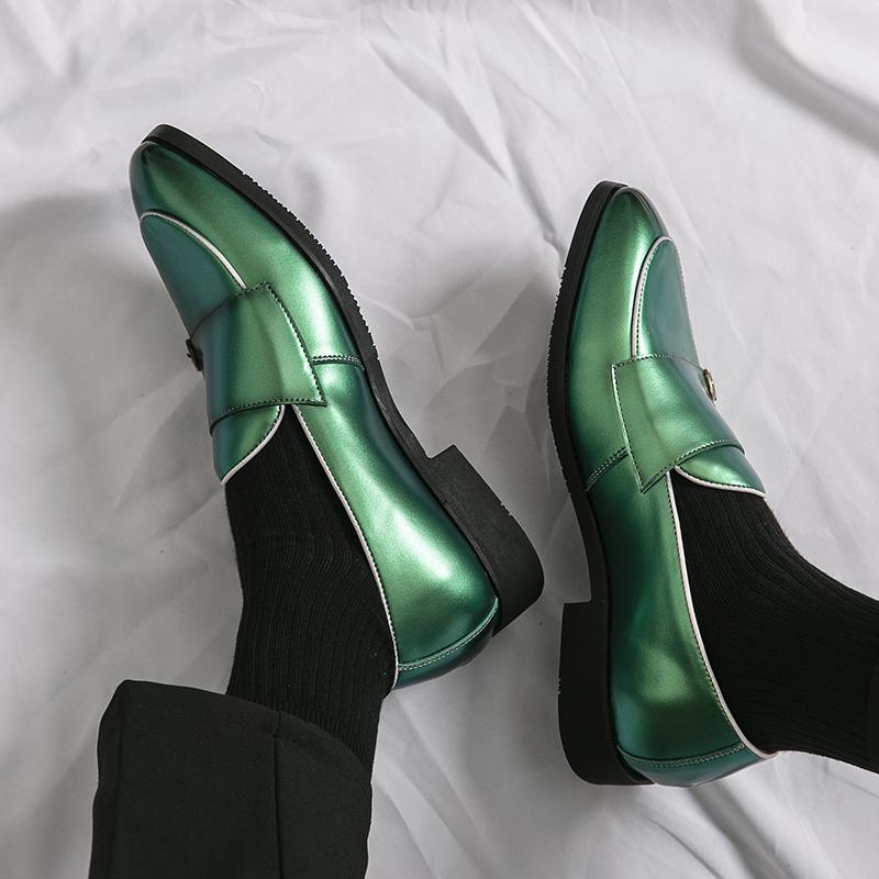Fashionable Solid-Color Buckle Design Loafers Classic And Comfortable Wedding Party Shoe Outdoor Soft-Soled Anti-Slip Lazy Shoes