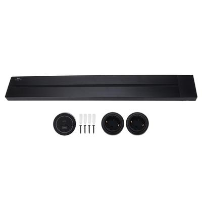 Wall Mount Track Socket Wall Mount Removable Power Outlet Strip 600mm Rail for Office Living Room