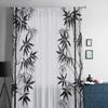 Bamboo Black And White Tulle Sheer Curtains for Living Room the Room Bedroom Kitchen Decoration Voile Organza Curtains
