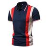 2026 Summer New Fashionable Contrast Stripe Splicing PLOL Shirt Men's Casual Short Sleeve T-shirt Polo Shirt