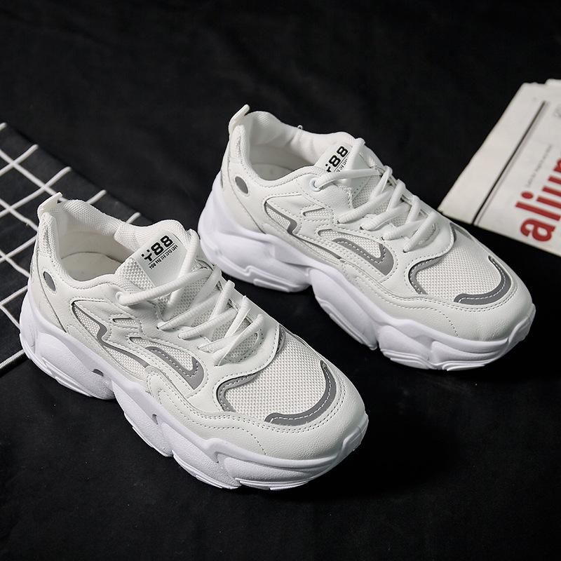 

2025 spring new Korean version ins dad shoes female students versatile platform sports shoes female street photography casual shoes 35 серый
