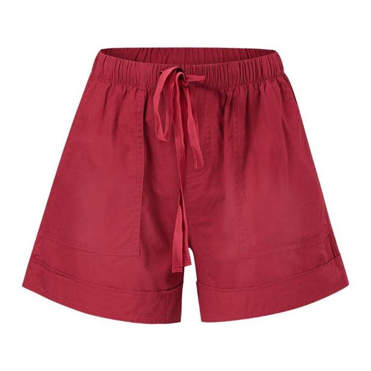 Plus Size Women's Casual Loose Shorts Pants with Elastic Waist Drawstring and Pockets