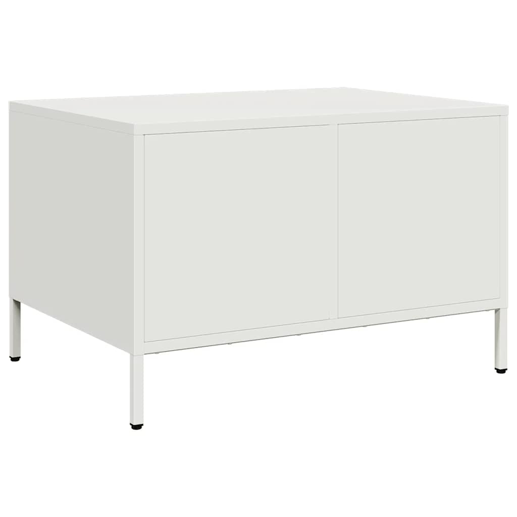 White Coffee Table 68.5 X 50 X 43.5 Cm Cold Rolled Steel