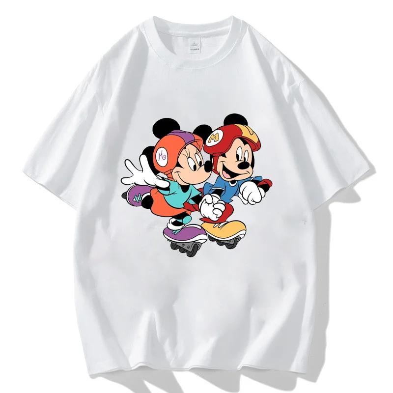 Summer New Mickey Mouse Minnie MouseTshirt Womens New Large Size Tshirt Y2K Retro Loose Casual Shortsleeved Top