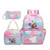 Ideout team gradual change color rainbow backpack boys and girls three-piece set