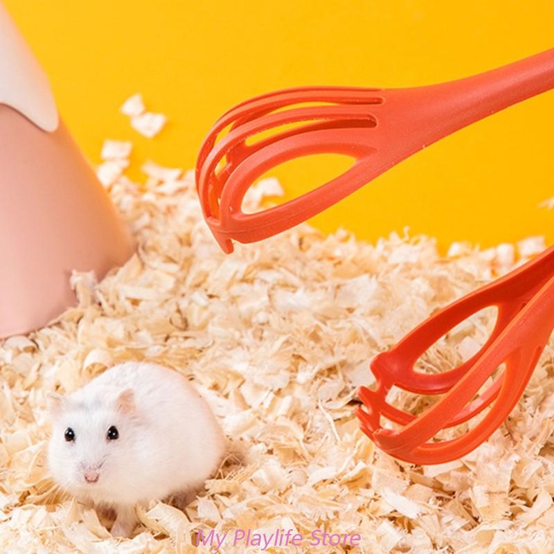 

1PC Hamster Clip Anti-Bite Long Handle Cleaning Scoop Clip For Hamsters Guinea Pigs Golden Bear Small Pet Accessories красный