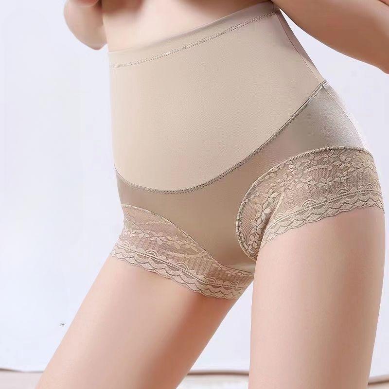 Women's Mid-Waisted Body Shaping Slimming Tummy Control Pants Thin Breathable Seamless Ice Silk Slim-Fit Underwear for Autumn