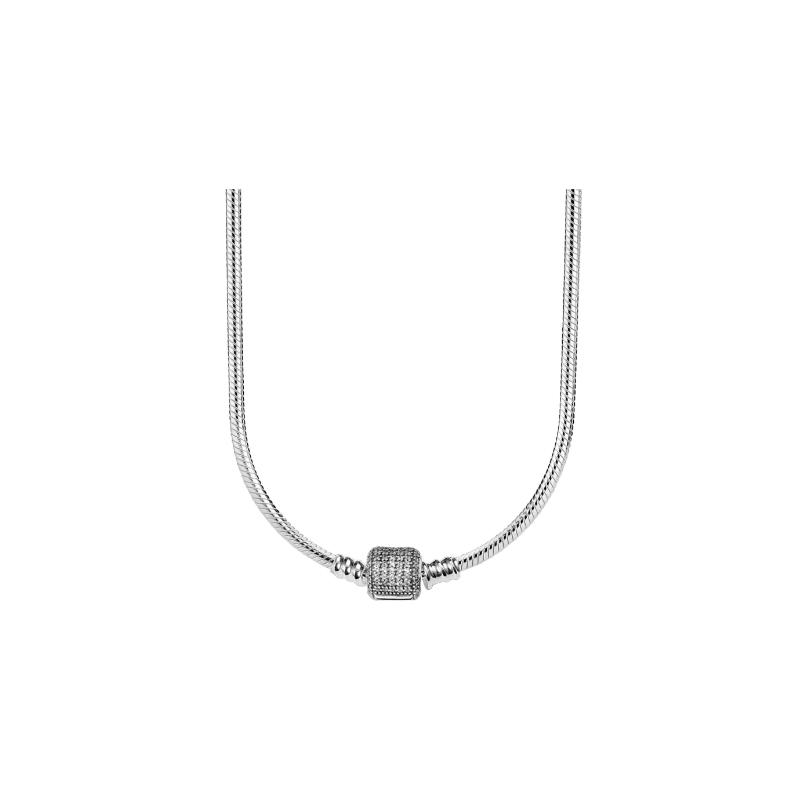 Fine 45Cm Copper Plated Snake Chain Necklace Heart Pendant Suitable For Original Bead Charm Diy Jewelry Gifts