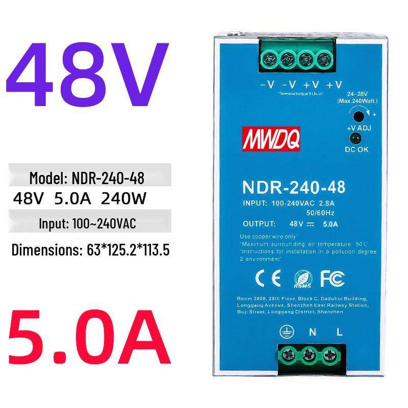 EDR-120-24 DIN Rail Power Supply 12/48V DC, 75/150/240/480W NDR Options