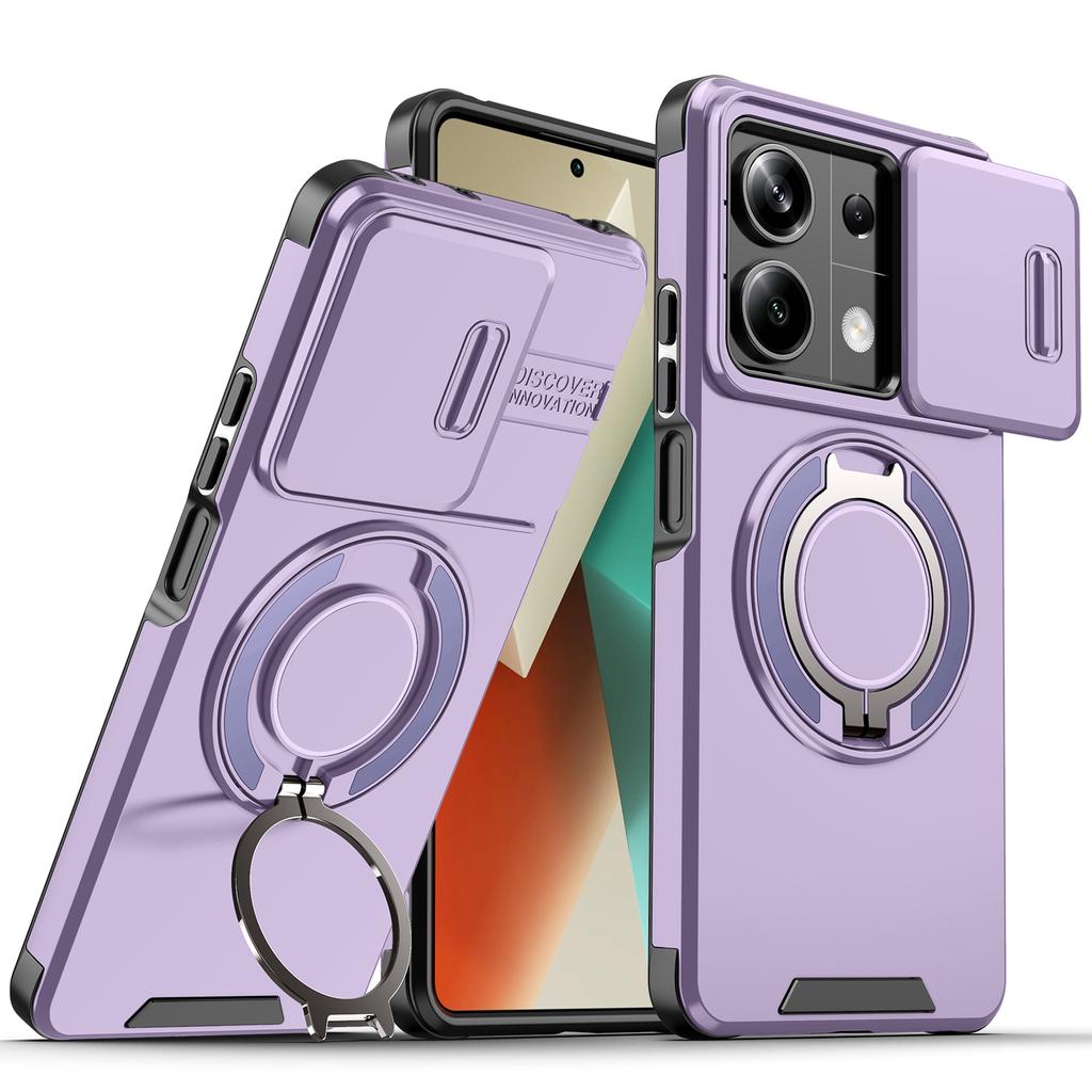 For Redmi 13 Case Redmi 13 5G Cover Redmi 13 Pro 4G New Armor Case Slide Lens Protect Magnetic Ring Holder Cover