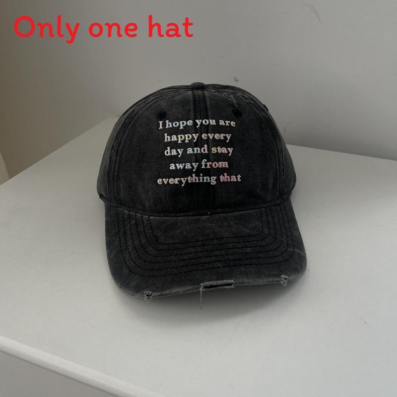 Classic Cotton Baseball Cap With Embroidered Letters For Casual Outdoor Wear
