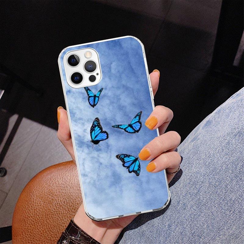 Blue Butterfly Beautiful Wing Phnoe Case for Iphone 17 Air 16 16E 11 12 13 Mini 14 Plus 15 Pro Max 7 8 + SE 2020 Phone Cover Coq