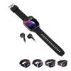 2.01in TFT Smartwatch with Earbuds 2 in 1 NFC Smart Sports Watch Wireless Bluetooth Earphone Support
