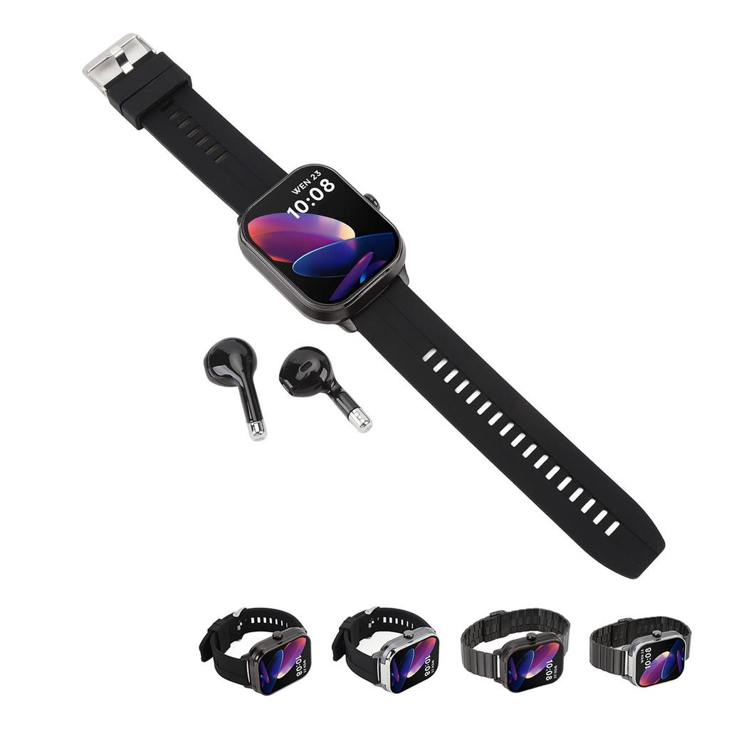 2.01in TFT Smartwatch with Earbuds 2 in 1 NFC Smart Sports Watch Wireless Bluetooth Earphone Support