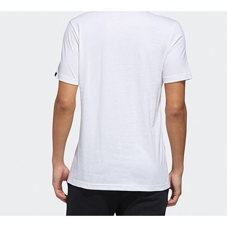 adidas T Shirts Men's White Crew Neck Moderate Straight Fit FM6259