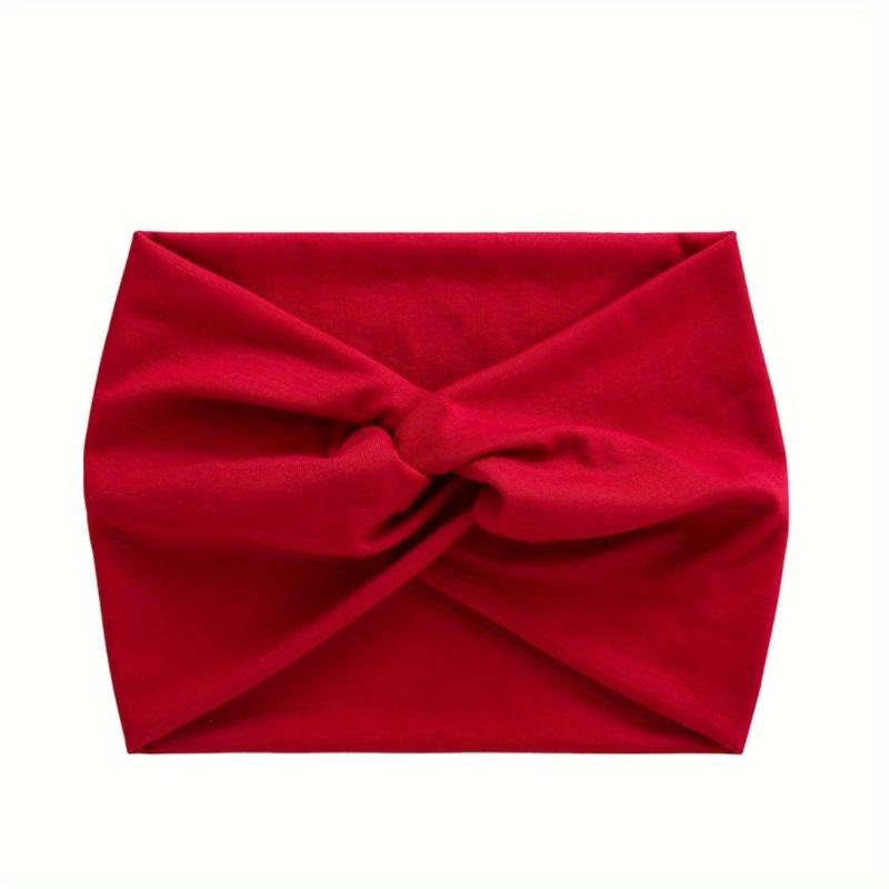 

Solid Color Cross Knot Sport Headband, Elastic Sweat-absorbing Wide Hairband Yoga Fitness Running Fashion Outdoor Sports Headwrap красный