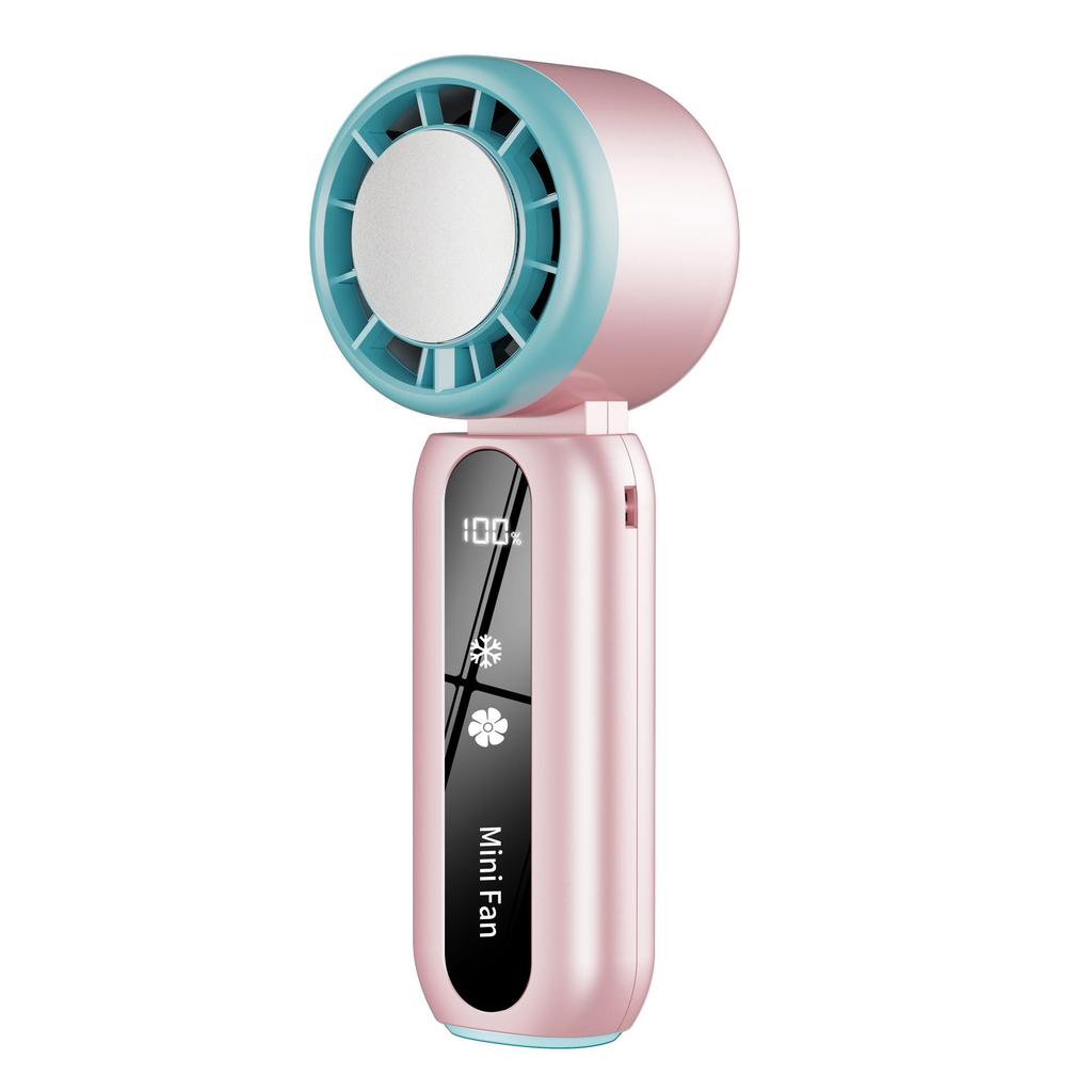 2026 Silent Mini Handheld Fan: 100-Speed Rechargeable with Cooling Ice Pack