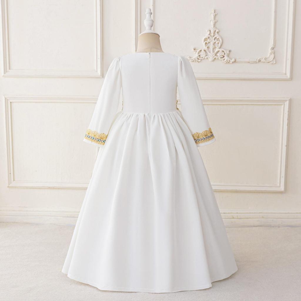Shein Nuovo Abito Lungo in Chiffon Traspirante per Bambini con Design a Stampa a Caldo