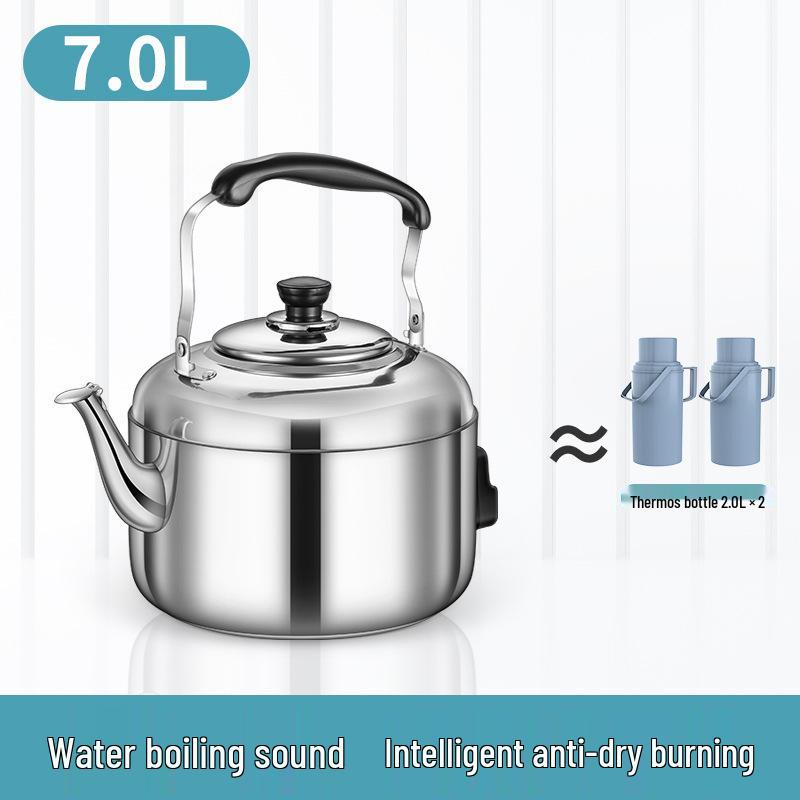Stainless Steel Electric Kettle with Whistle - Large Capacity Hot Water Heater for Household Use
