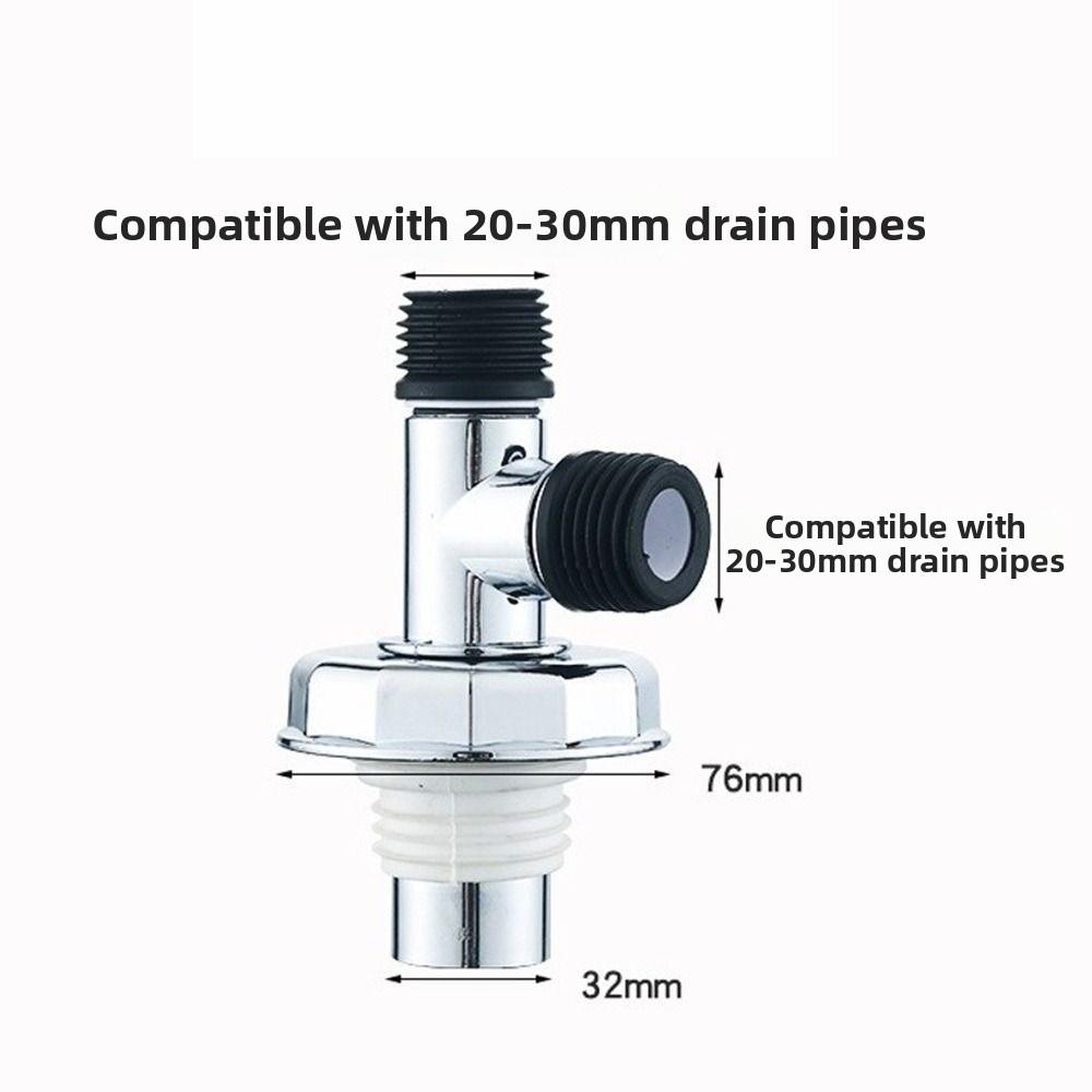 Metal Washing Machine Drain Connector Dual Outlet Waste Pipe Adapter Washing Machine Drainage