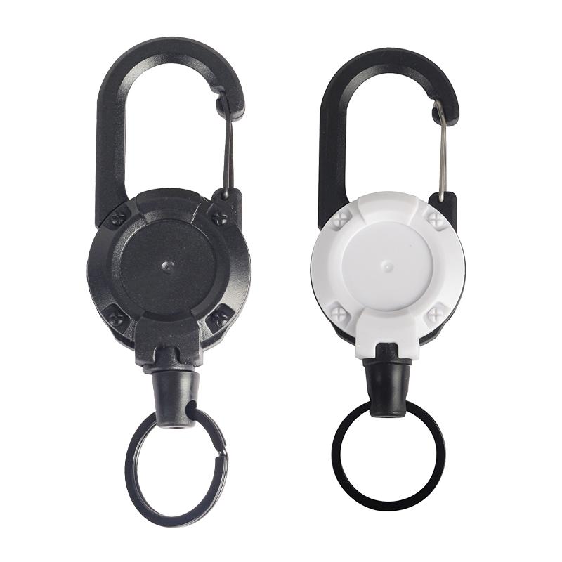 2Pcs Retractable Key Chains Anti-theft Metal Easy-to-pull Buckle Rope Elastic Keychain Sporty Retractable Key Ring