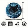 Metal Art Black Cat Face Water Design Home Office Beach Villa Wall Decor Gift