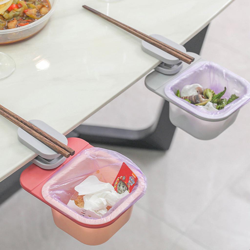 Multifunctional Desktop Rotating Trash Can With Space Saving Clip or Adhesive Design For Office And Home Use