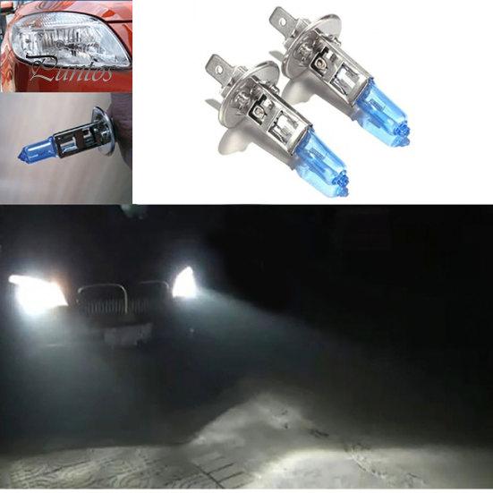 2 stk 12V H1 6000K Køretøj Bil Xenon Halogen Forlygte Super Klar Hvid Pære