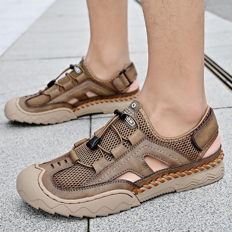38-46 Summer Men's Large Fashion Outdoor Casual Sandals Handmade Mesh Breathable Sandals Beach Shoes