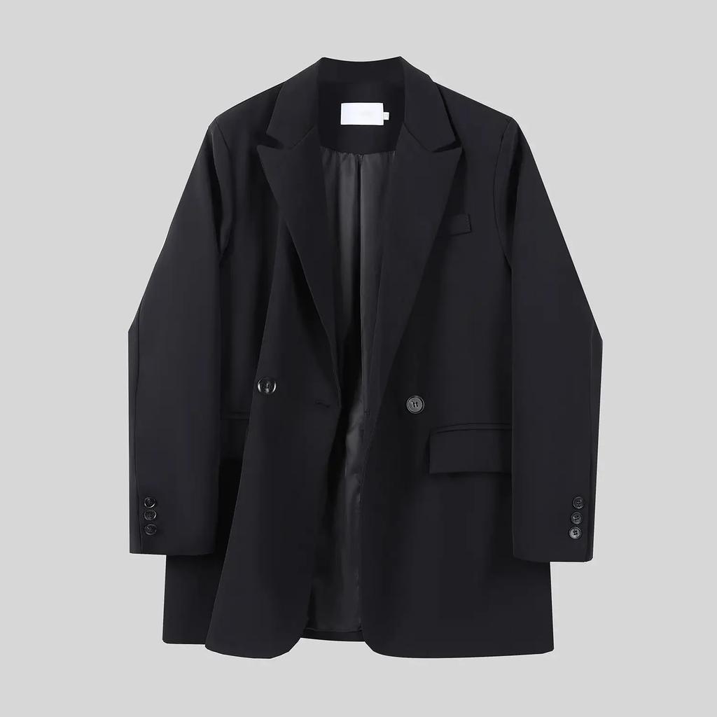 Clothes Jacket Brown Over Coats for Women Black Blazer Woman Dress Outerwears Loose Long Solid on Promotion Sale Autumn