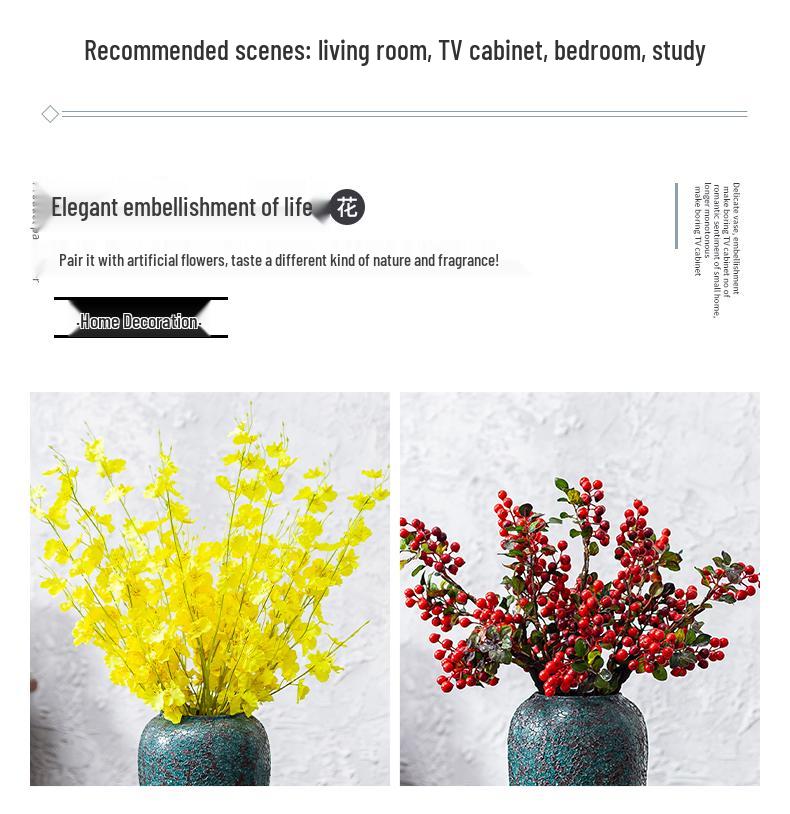 Japanese-Style Retro Ceramics Vase with Figurines for Creative Flower Arrangements