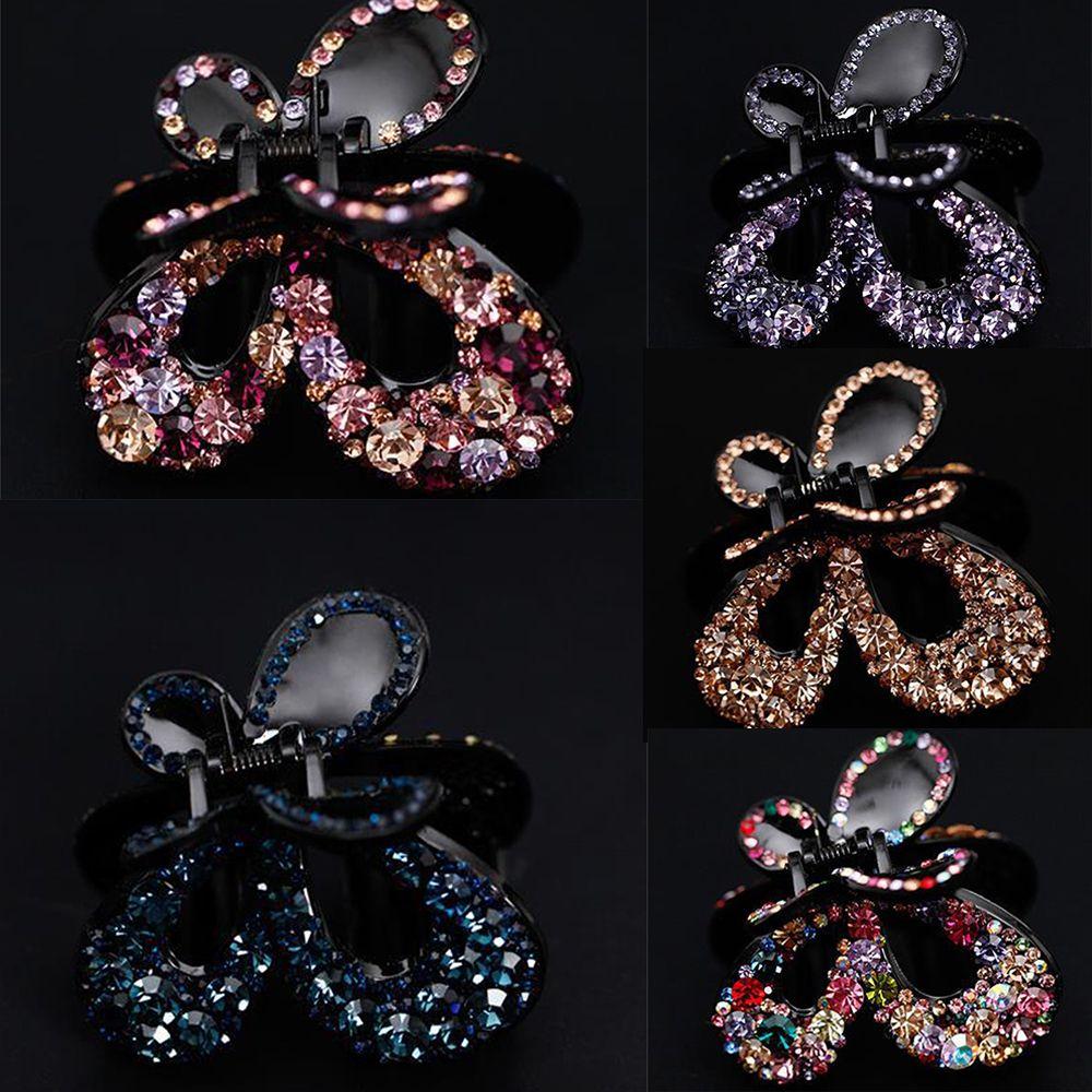 Heandband Crab Accessories Rhinestone Bow Butterfly Hairpin Hair Clips Crystal Hair Claw Vintage