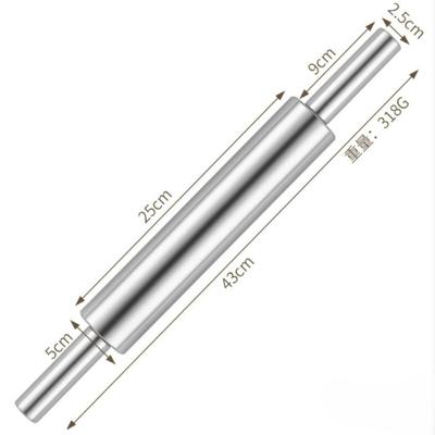 Household Stainless Steel Rolling Pin Noodle Pressing Tool Dumpling Noodle Rolling Pin Kitchen Baking Seamless Roller Rollingpin