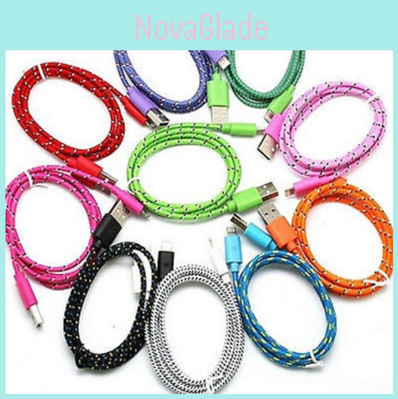 Line Usb Data Data Sync Charger Cable For Iphone Se 5 6 7 8 X Plus Colorful Woven Data Line