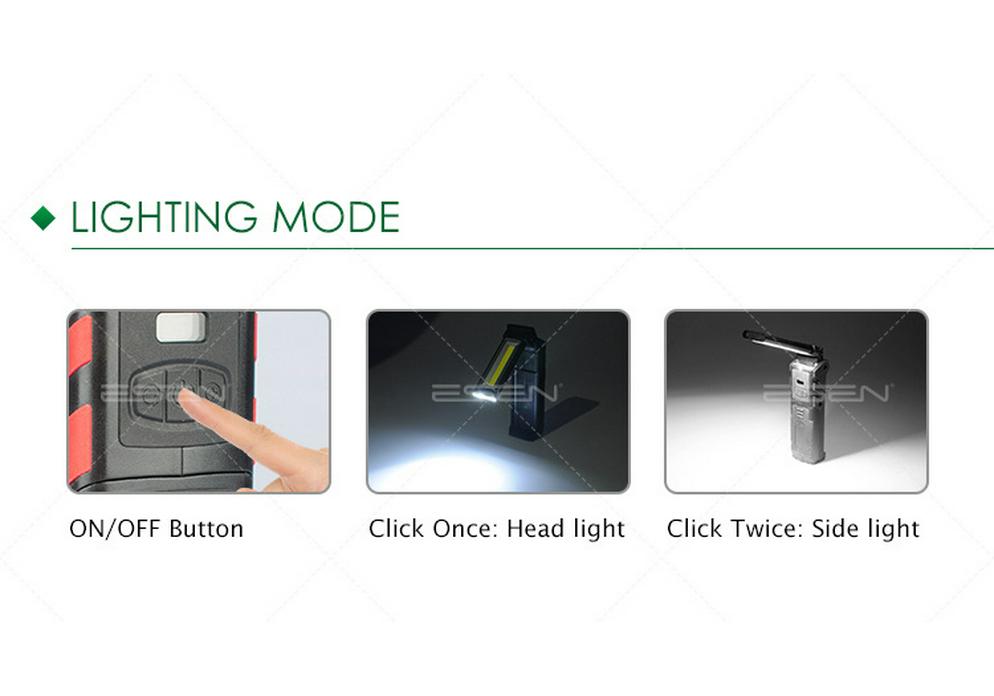 USB Rechargeable Folding LED Work Light - Rotating COB Flashlight for Car Repair and Inspection