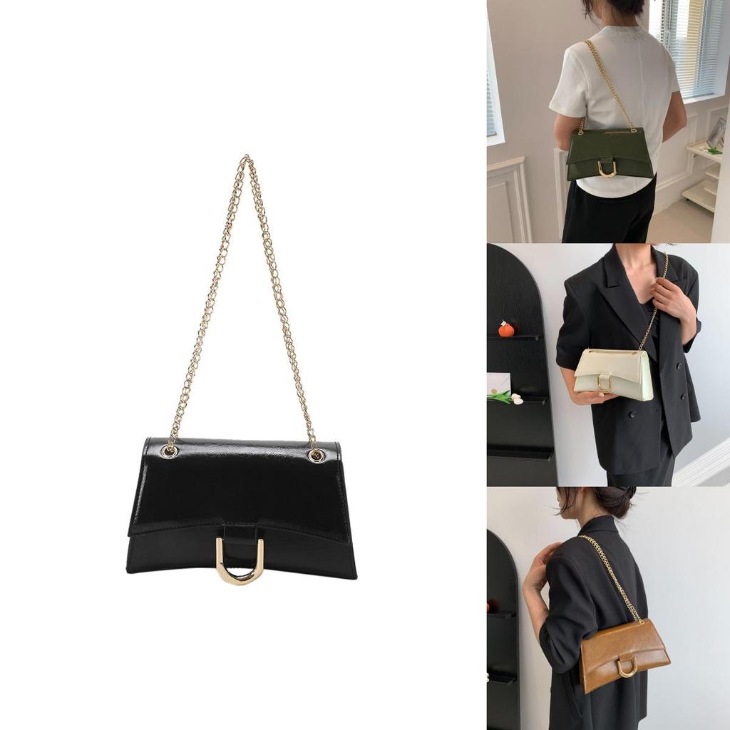 Chain Crossbody Bag Women 2023 Summer New Fashion Bag Women Simple Shoulder Bag Street Trendy Pu Material Small Square Bag