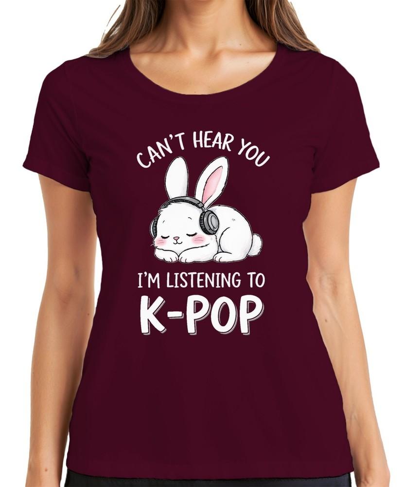Im Listening To KPop Bunny Headphones Kawaii Korea Fan Gift Unisexs TShirt