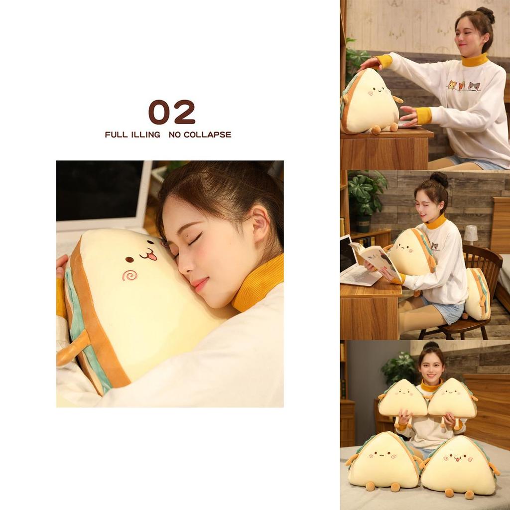 Cute And Cozy Sandwich Cake Plush Pillow Cushion With Four Expressions