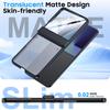 Translucent Matte Protective Case with Tempered Glass Screen Protector for Samsung Galaxy Z Flip 7, Hinge Protection Slim Cover-Black