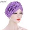 Muslim Hair Accessories Elastic Pearls Headscarf Women Flowers Ruffle Caps Bonnet Turban