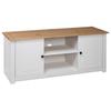 TV Cabinet White 120x40x50 cm Solid Wood Panama Pine
