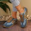 Damen Übergröße Deutsche Trainer Sneaker, Retro Colorblock Patchwork Freizeitschuhe, Komfort Flache Gehenschuhe für Damen