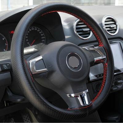 38 cm Lenkradbezüge aus weichem Kunstledergeflecht für das Lenkrad des Autos mit Nadel und Faden, Innenausstattung