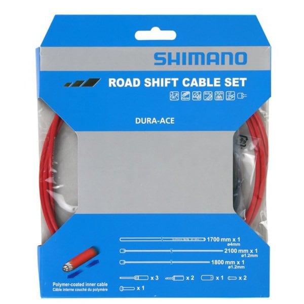

Shimano Y63Z98930 OT SP41 [Набор тросов переключения передач с дорожным полимерным покрытием, красный]