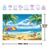 2D plane 1 piece of tropical beach background fabric photo background decorative scene