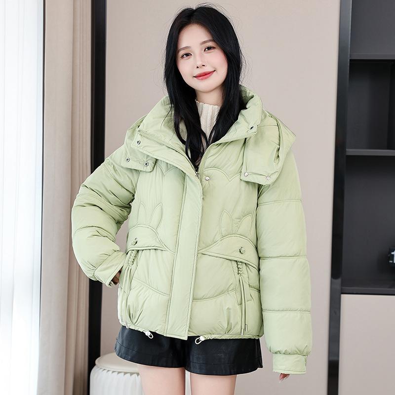 

New down cotton clothes women s short short small thickened warm hooded winter bread clothes jacket tide XXL