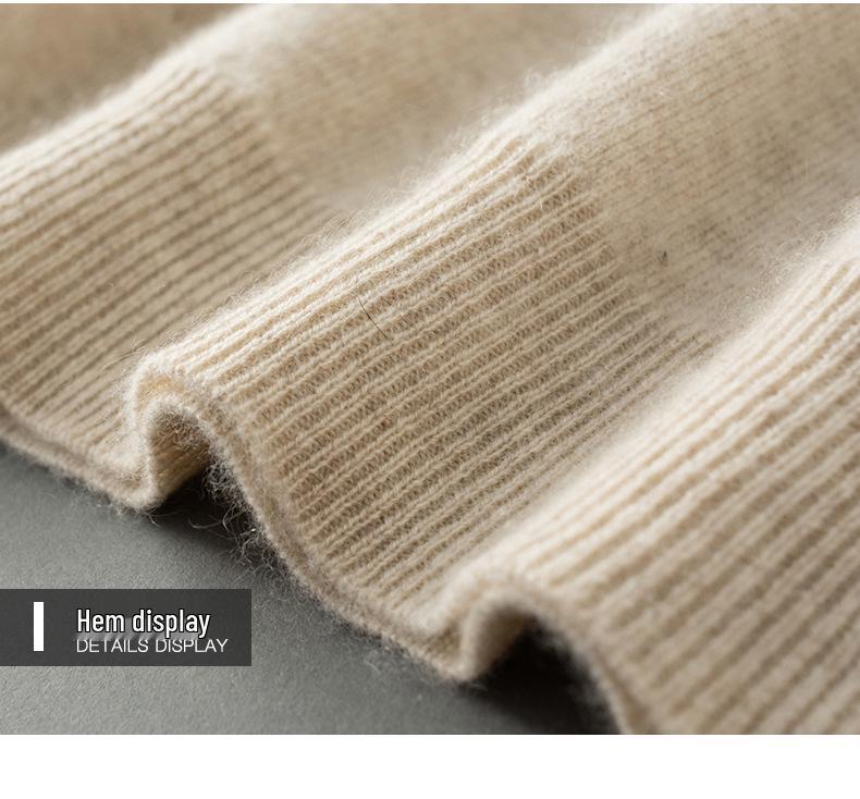 Men's V-Neck Cashmere Sweater - Long-Sleeved Business Knit for Autumn and Winter